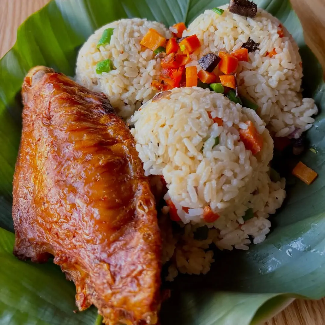 Coconut rice, fish and egg for Friday Premium Plan
