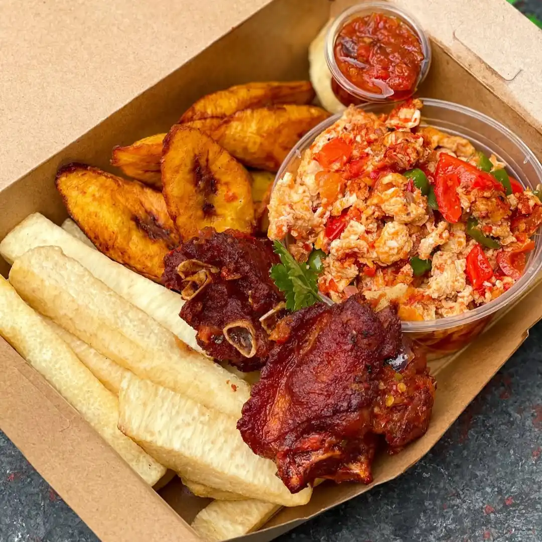 Yam porridge, egg, plantain and Chapman for Saturday Executive Plan